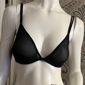Calvin Klein Black sheer unlined bra 34B